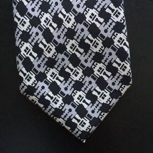 robot pattern necktie